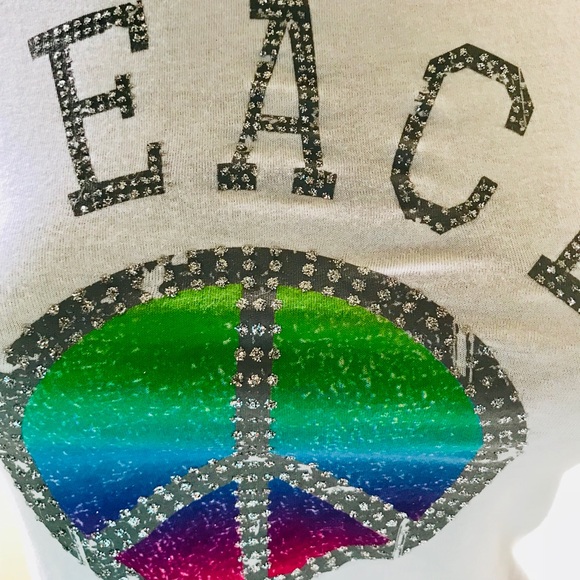 SALE! TOTAL GIRL Cute Girl’s PEACE SIGN L/S TEE … - Picture 3 of 3